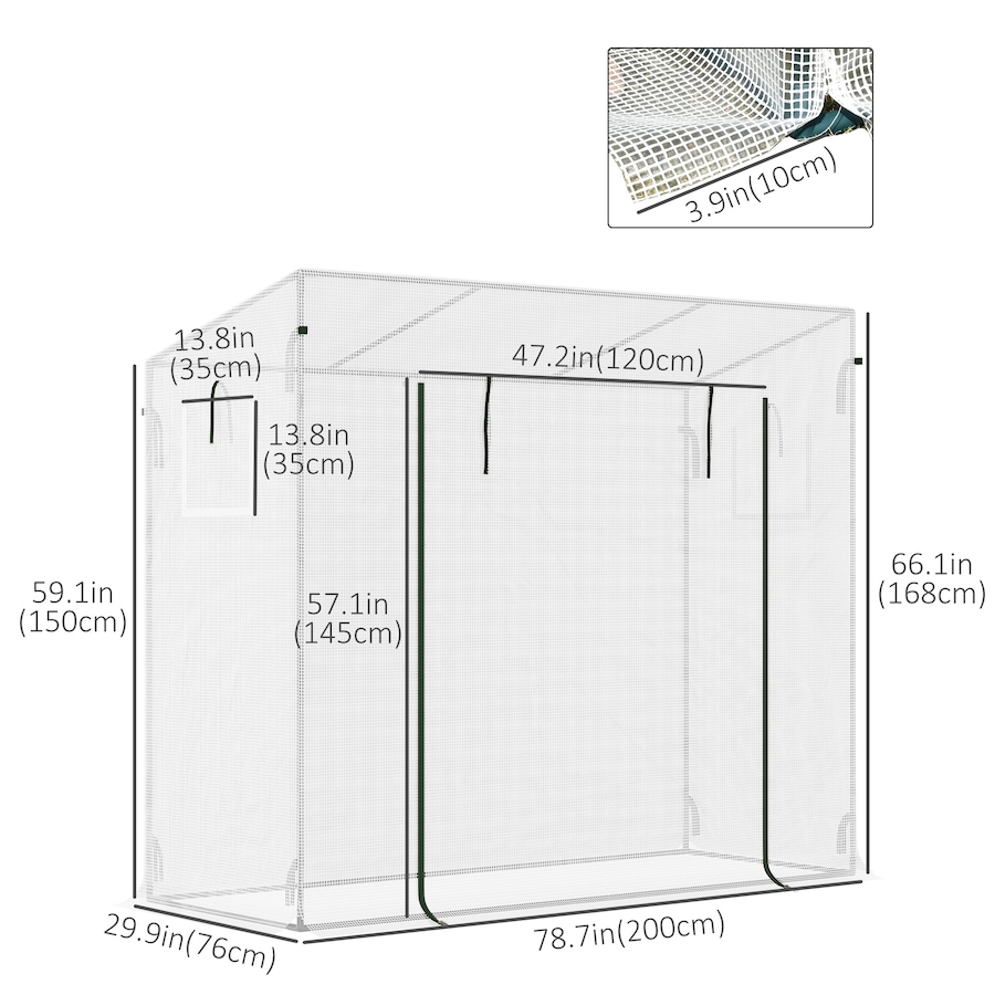 Image 976219_ALTMORE2.jpg, Product 976-219 / Price $52.99, Outsunny Walk-in Garden Greenhouse Patio Hot House w/ Steel Frame Door from Outsunny on TSC.ca's Home & Garden department