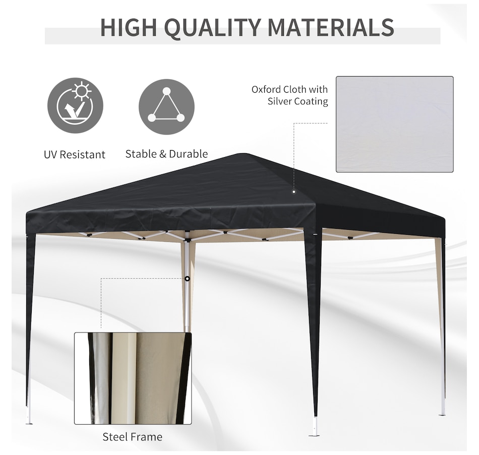 Image 976221_ALTMORE3.jpg, Product 976-221 / Price $114.99, Outsunny 10 x 10ft Folding Pop Up Tent Canopy Outdoor Gazebo, Black from Outsunny on TSC.ca's Home & Garden department