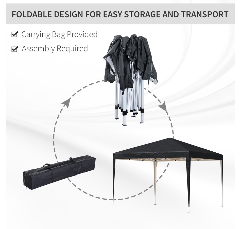 Image 976221_ALTMORE4.jpg, Product 976-221 / Price $114.99, Outsunny 10 x 10ft Folding Pop Up Tent Canopy Outdoor Gazebo, Black from Outsunny on TSC.ca's Home & Garden department