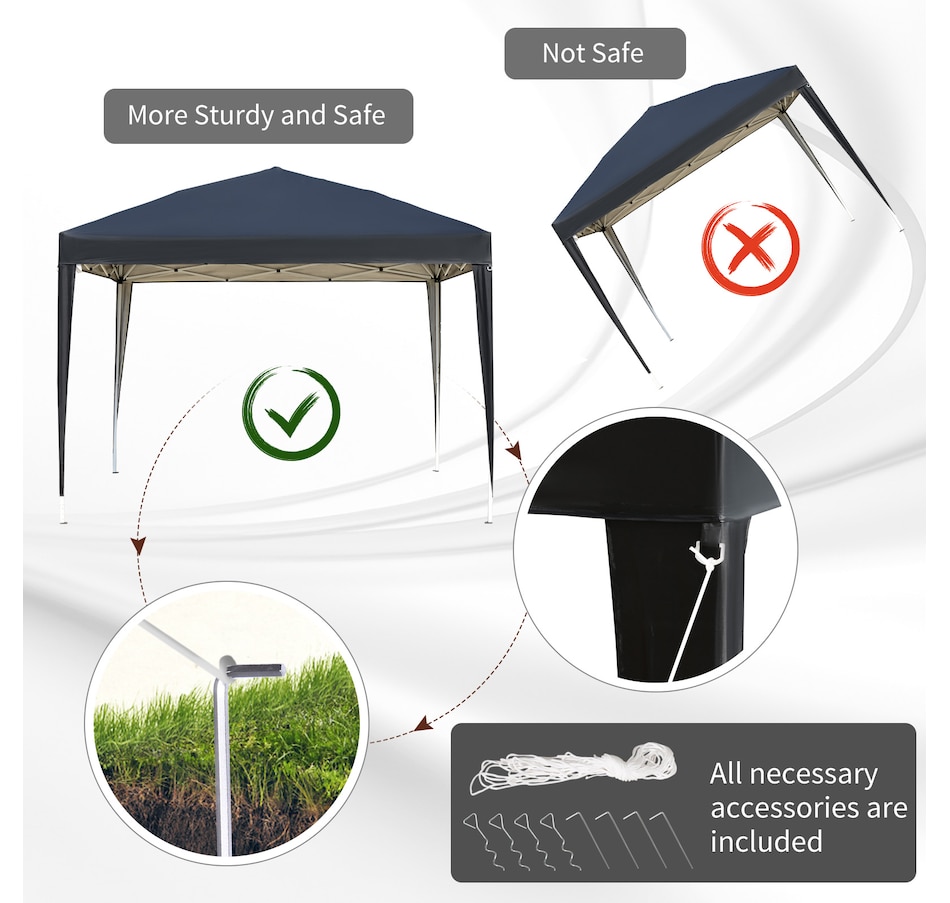 Image 976221_ALTMORE6.jpg, Product 976-221 / Price $114.99, Outsunny 10 x 10ft Folding Pop Up Tent Canopy Outdoor Gazebo, Black from Outsunny on TSC.ca's Home & Garden department