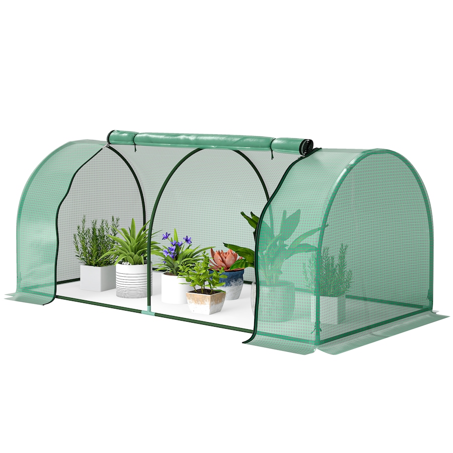 Image 976223.jpg, Product 976-223 / Price $49.99, Outsunny 79" x 39" x 32" Mini Greenhouse with Zipper Doors Green from Outsunny on TSC.ca's Home & Garden department