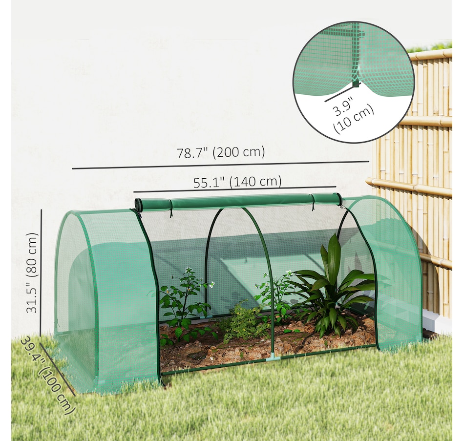 Image 976223_ALTMORE2.jpg, Product 976-223 / Price $47.99, Outsunny 79" x 39" x 32" Mini Greenhouse with Zipper Doors Green from Outsunny on TSC.ca's Home & Garden department