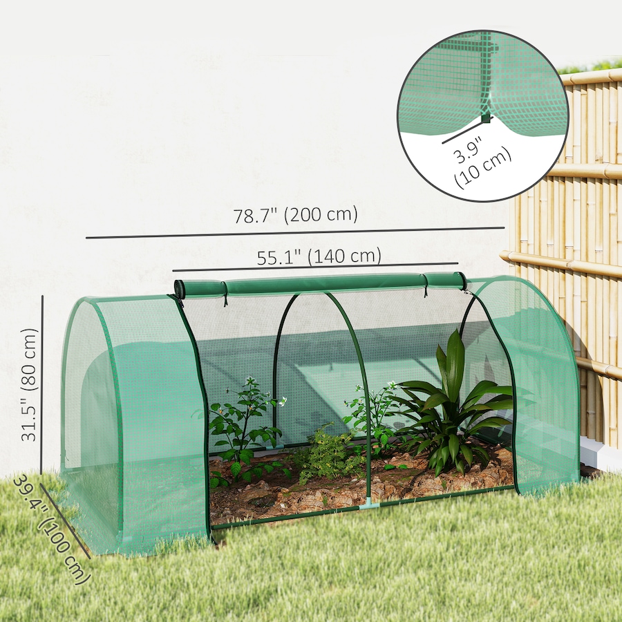 Image 976223_ALTMORE2.jpg, Product 976-223 / Price $49.99, Outsunny 79" x 39" x 32" Mini Greenhouse with Zipper Doors Green from Outsunny on TSC.ca's Home & Garden department