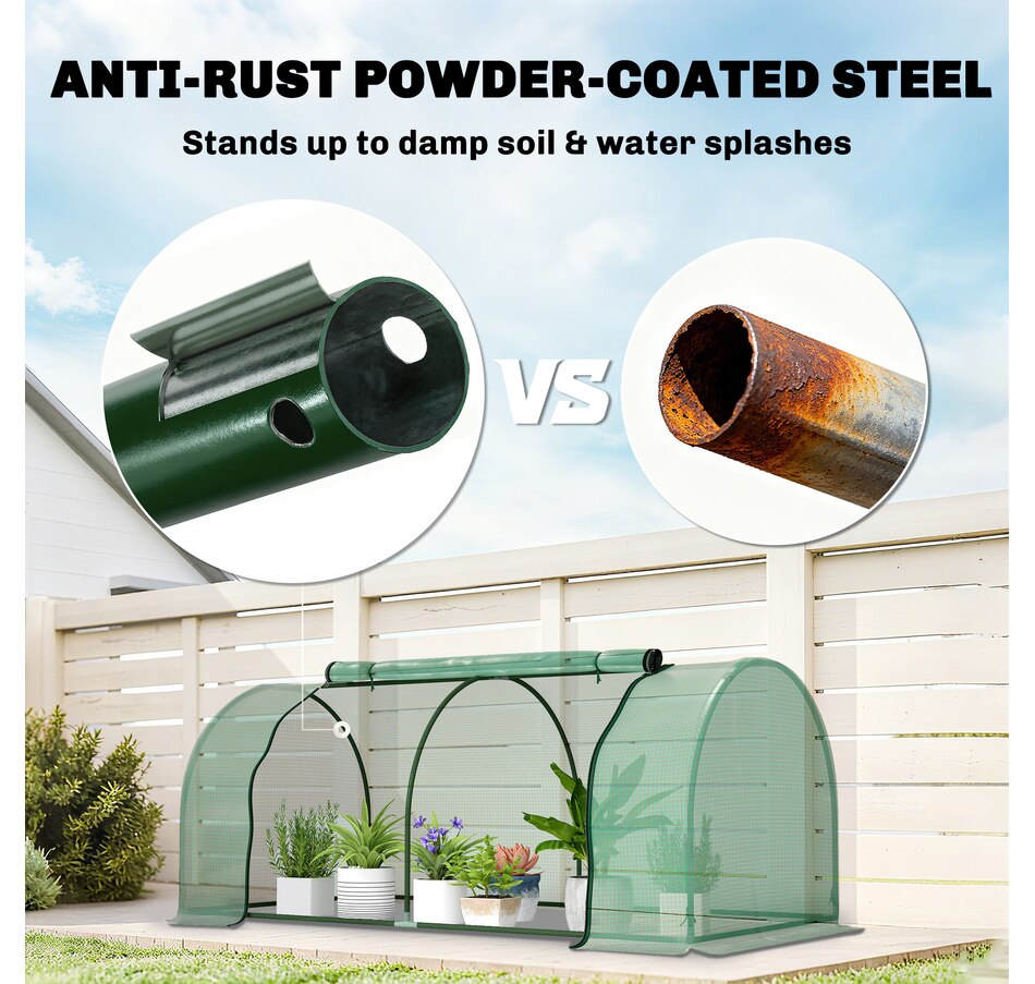 Image 976223_ALTMORE4.jpg, Product 976-223 / Price $47.99, Outsunny 79" x 39" x 32" Mini Greenhouse with Zipper Doors Green from Outsunny on TSC.ca's Home & Garden department