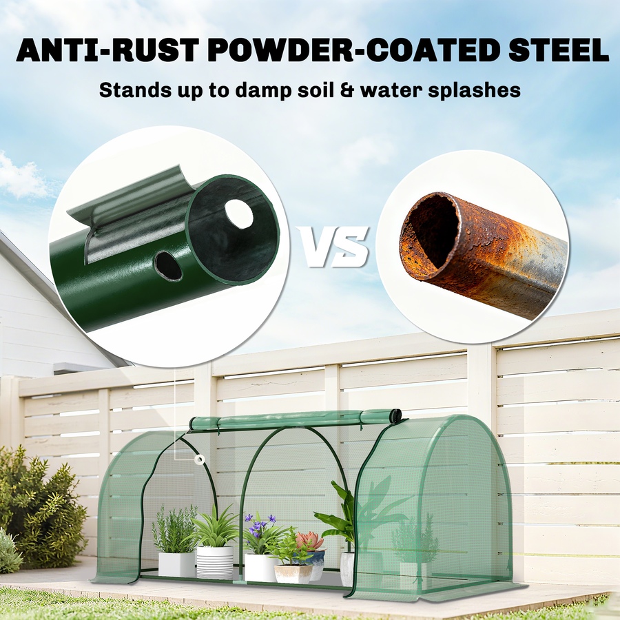 Image 976223_ALTMORE4.jpg, Product 976-223 / Price $49.99, Outsunny 79" x 39" x 32" Mini Greenhouse with Zipper Doors Green from Outsunny on TSC.ca's Home & Garden department