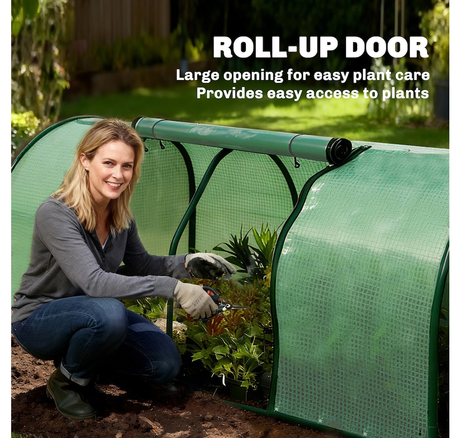 Image 976223_ALTMORE5.jpg, Product 976-223 / Price $47.99, Outsunny 79" x 39" x 32" Mini Greenhouse with Zipper Doors Green from Outsunny on TSC.ca's Home & Garden department