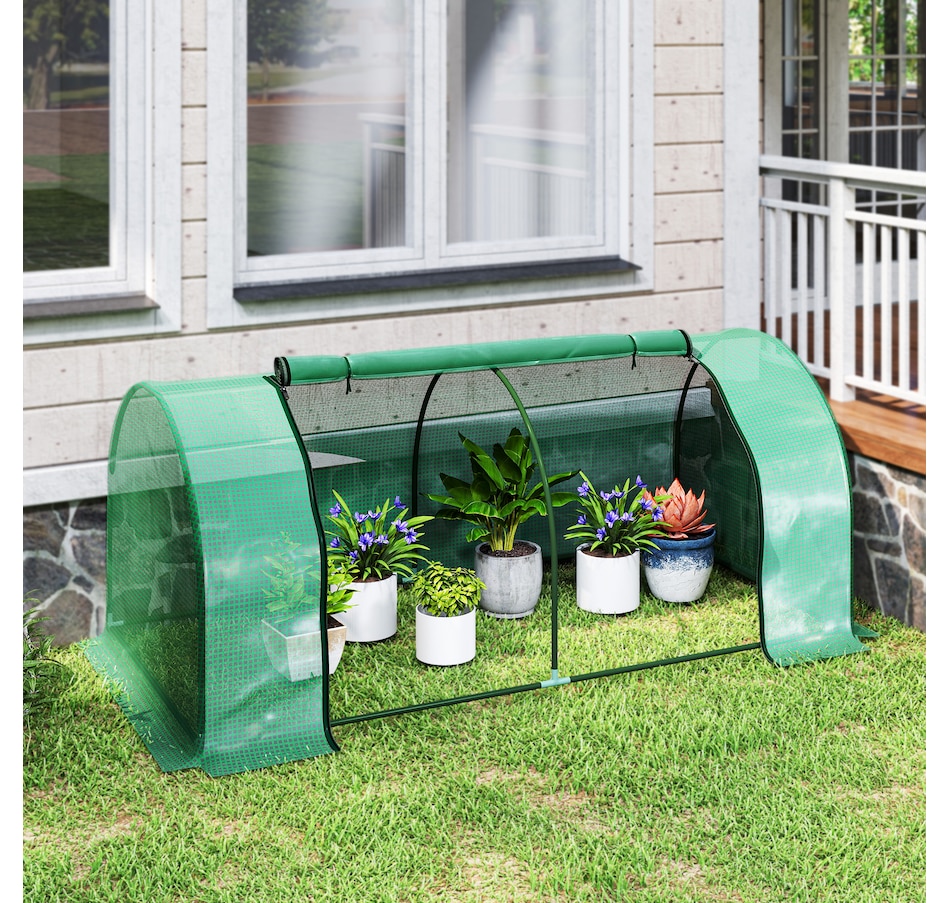 Image 976223_ALTMORE7.jpg, Product 976-223 / Price $47.99, Outsunny 79" x 39" x 32" Mini Greenhouse with Zipper Doors Green from Outsunny on TSC.ca's Home & Garden department