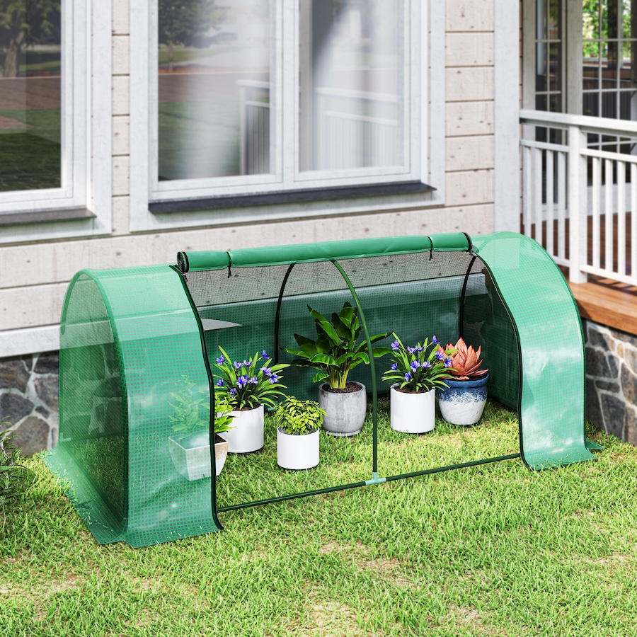 Image 976223_ALTMORE7.jpg, Product 976-223 / Price $49.99, Outsunny 79" x 39" x 32" Mini Greenhouse with Zipper Doors Green from Outsunny on TSC.ca's Home & Garden department