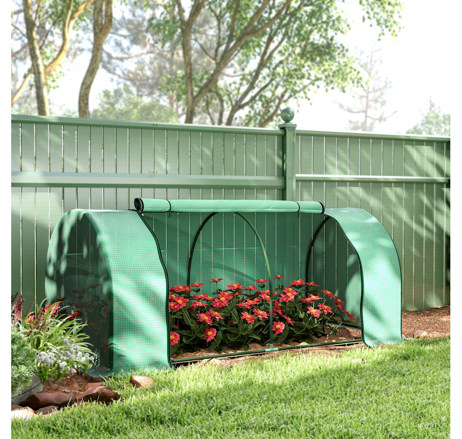 Image 976223_ALTMORE8.jpg, Product 976-223 / Price $47.99, Outsunny 79" x 39" x 32" Mini Greenhouse with Zipper Doors Green from Outsunny on TSC.ca's Home & Garden department