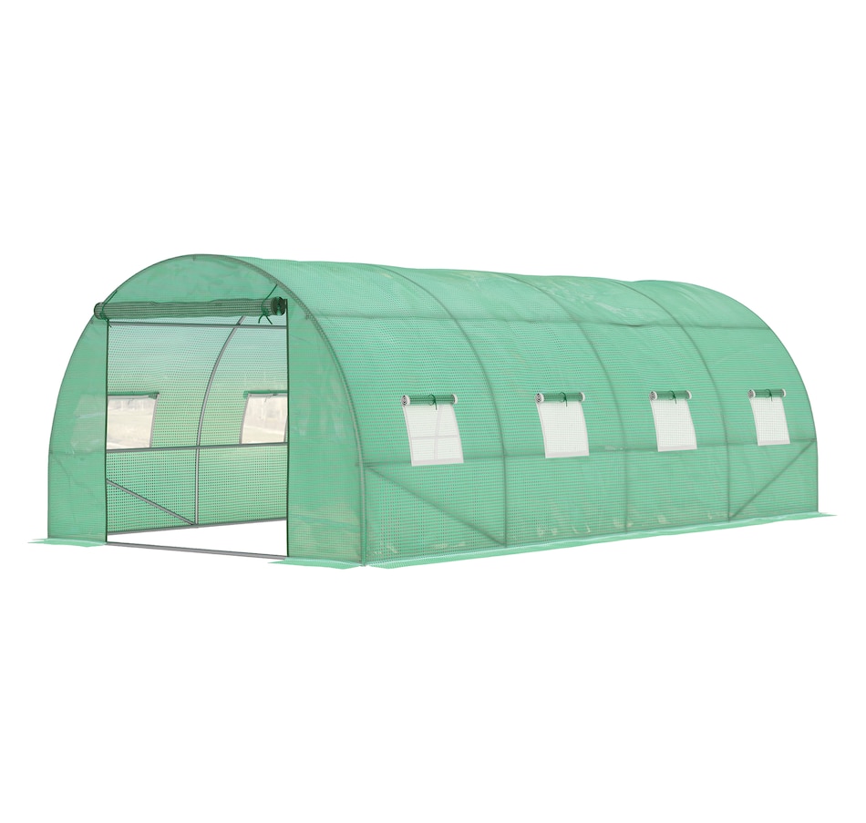Image 976225.jpg, Product 976-225 / Price $192.99, Outsunny Walk-in Tunnel Greenhouse 19 x 10 x 6.6 ft Hoop House, Green from Outsunny on TSC.ca's Home & Garden department