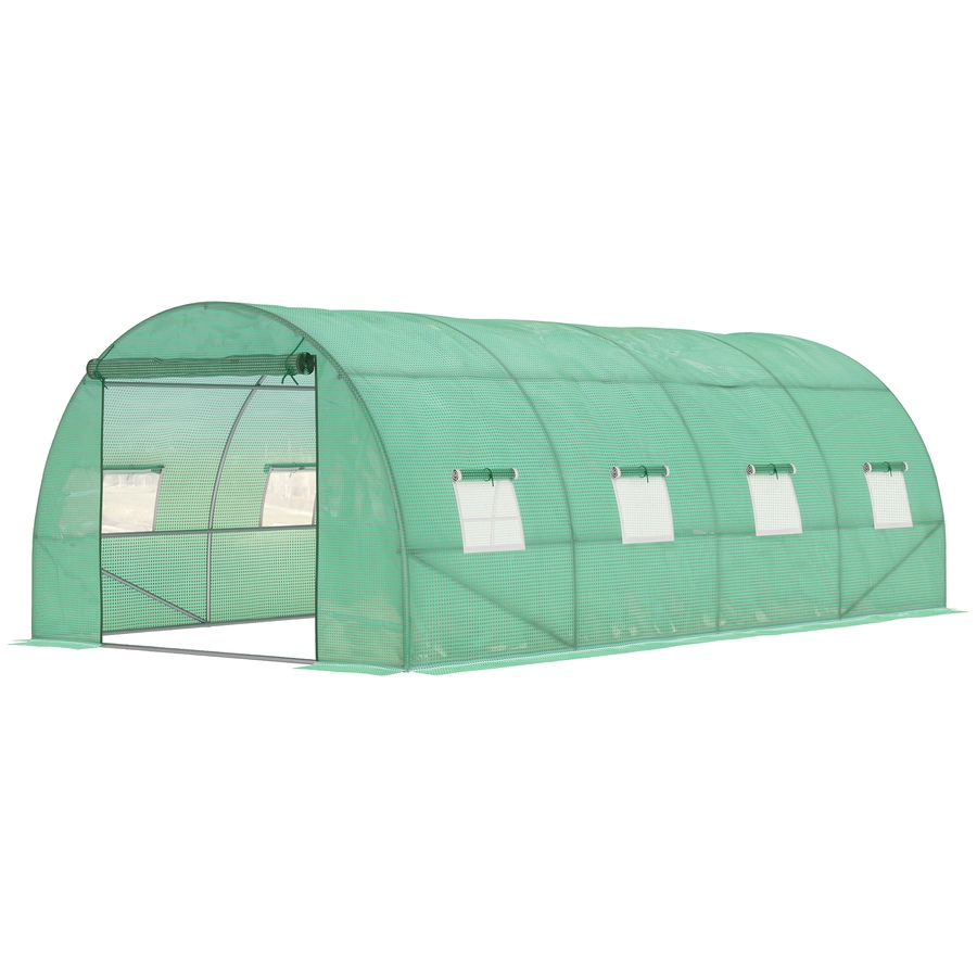Image 976225.jpg, Product 976-225 / Price $189.99, Outsunny Walk-in Tunnel Greenhouse 19 x 10 x 6.6 ft Hoop House, Green from Outsunny on TSC.ca's Home & Garden department
