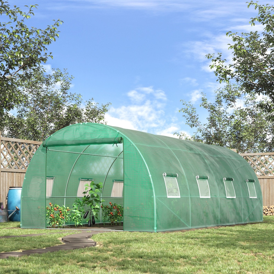 Image 976225_ALTMORE1.jpg, Product 976-225 / Price $189.99, Outsunny Walk-in Tunnel Greenhouse 19 x 10 x 6.6 ft Hoop House, Green from Outsunny on TSC.ca's Home & Garden department