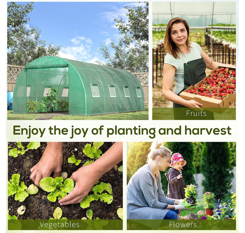 Image 976225_ALTMORE6.jpg, Product 976-225 / Price $192.99, Outsunny Walk-in Tunnel Greenhouse 19 x 10 x 6.6 ft Hoop House, Green from Outsunny on TSC.ca's Home & Garden department
