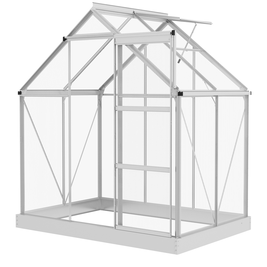 Image 976226.jpg, Product 976-226 / Price $279.99, Outsunny 6' x 4' Walk-In Polycarbonate Greenhouse with Foundation Window from Outsunny on TSC.ca's Home & Garden department