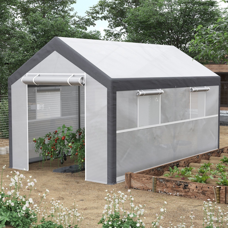 Image 976228_ALTMORE1.jpg, Product 976-228 / Price $256.99, Outsunny 7' x 12' x 7' Heavy Duty Walk-In Greenhouse Seed Growth Tent White from Outsunny on TSC.ca's Home & Garden department