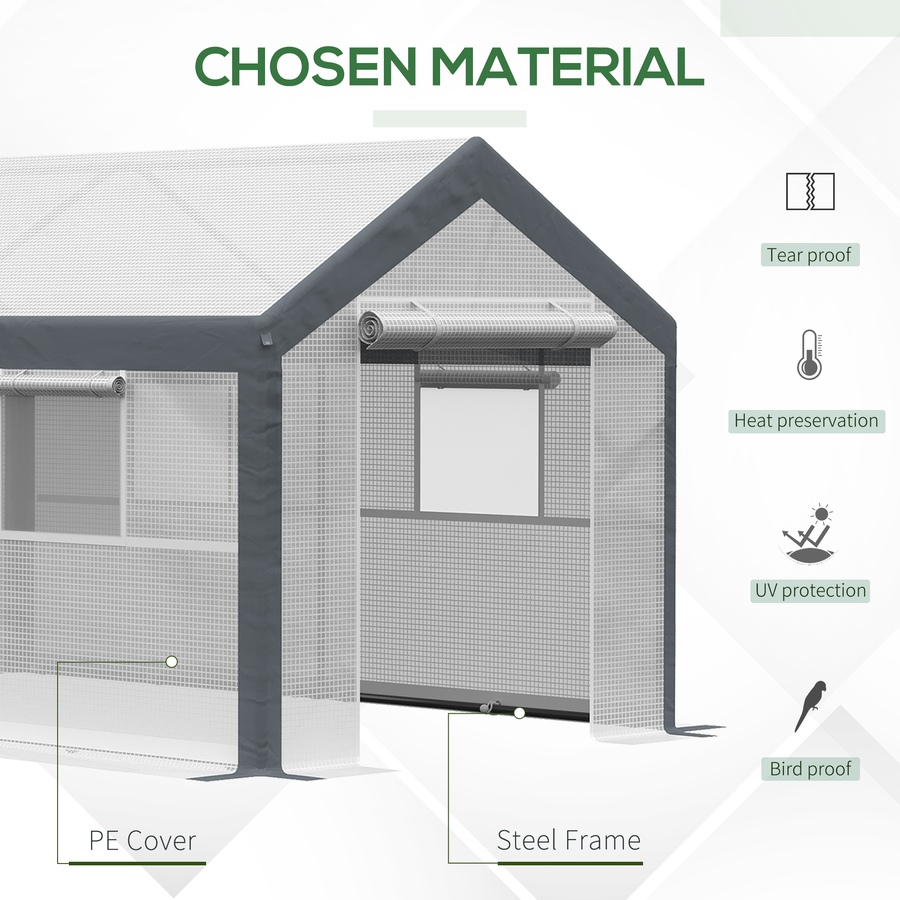 Image 976228_ALTMORE3.jpg, Product 976-228 / Price $256.99, Outsunny 7' x 12' x 7' Heavy Duty Walk-In Greenhouse Seed Growth Tent White from Outsunny on TSC.ca's Home & Garden department