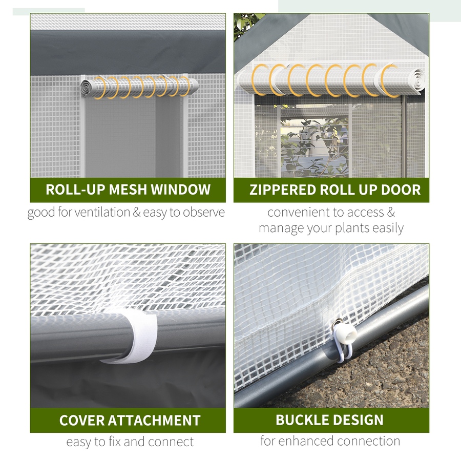 Image 976228_ALTMORE4.jpg, Product 976-228 / Price $256.99, Outsunny 7' x 12' x 7' Heavy Duty Walk-In Greenhouse Seed Growth Tent White from Outsunny on TSC.ca's Home & Garden department