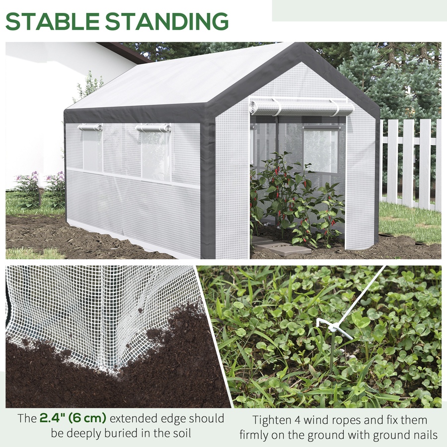Image 976228_ALTMORE5.jpg, Product 976-228 / Price $256.99, Outsunny 7' x 12' x 7' Heavy Duty Walk-In Greenhouse Seed Growth Tent White from Outsunny on TSC.ca's Home & Garden department