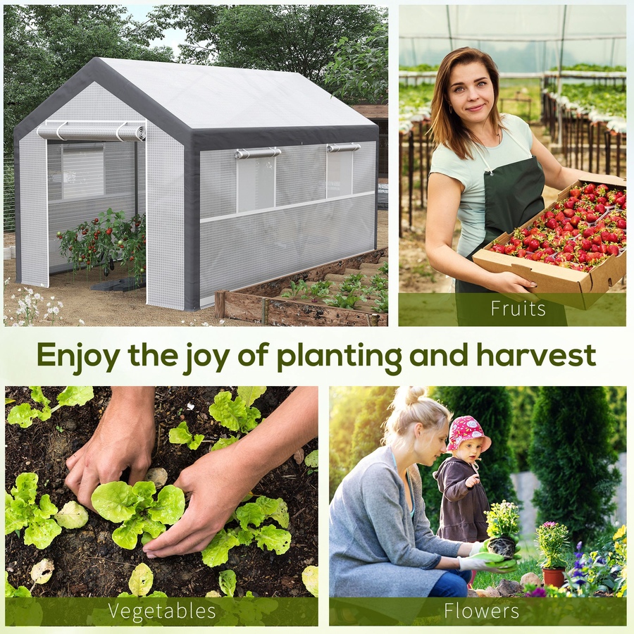 Image 976228_ALTMORE6.jpg, Product 976-228 / Price $256.99, Outsunny 7' x 12' x 7' Heavy Duty Walk-In Greenhouse Seed Growth Tent White from Outsunny on TSC.ca's Home & Garden department