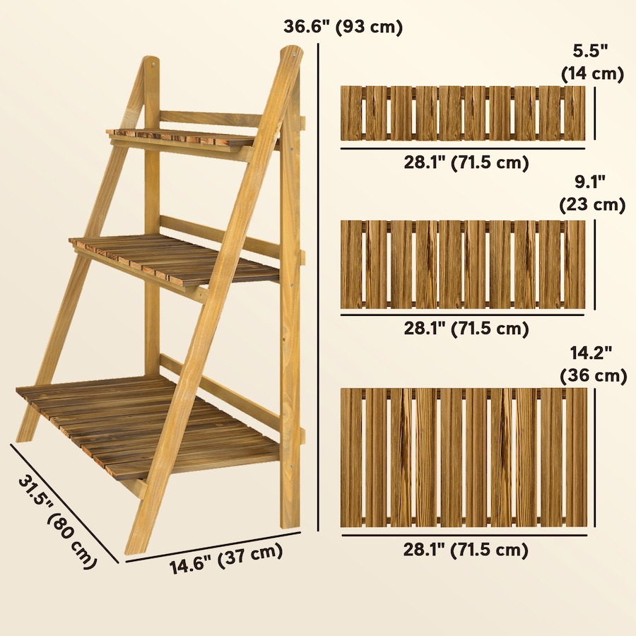 Image 976230_ALTMORE2.jpg, Product 976-230 / Price $81.99, Outsunny Outdoor Plant Stand, Foldable 3-Tier Wooden Plant Shelf from Outsunny on TSC.ca's Home & Garden department