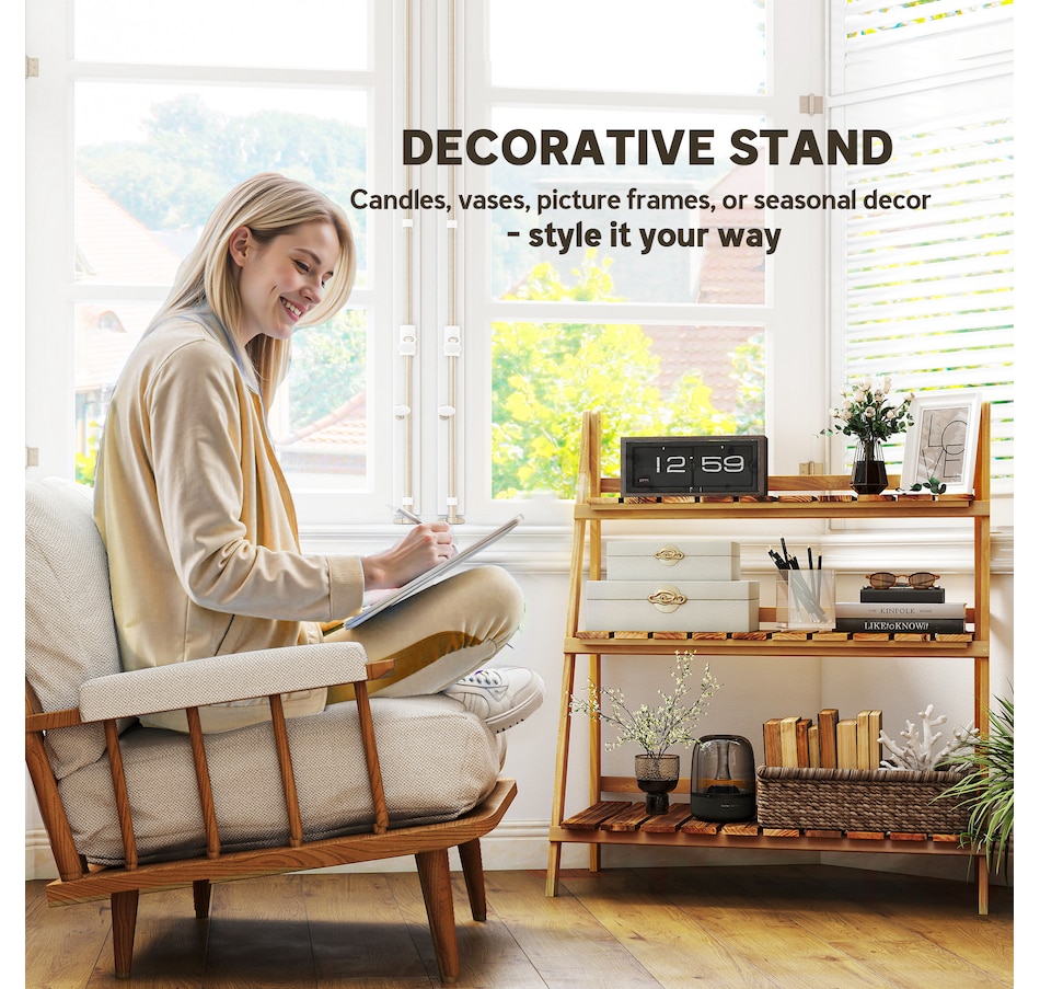 Image 976230_ALTMORE5.jpg, Product 976-230 / Price $74.99, Outsunny Outdoor Plant Stand, Foldable 3-Tier Wooden Plant Shelf from Outsunny on TSC.ca's Home & Garden department