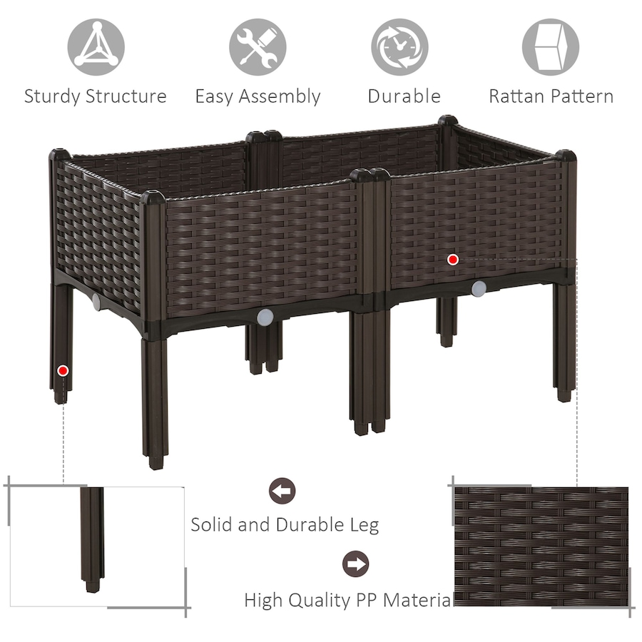 Image 976232_ALTMORE5.jpg, Product 976-232 / Price $65.99, Outsunny 2-piece Raised Garden Bed PP Raised Flower Bed from Outsunny on TSC.ca's Home & Garden department