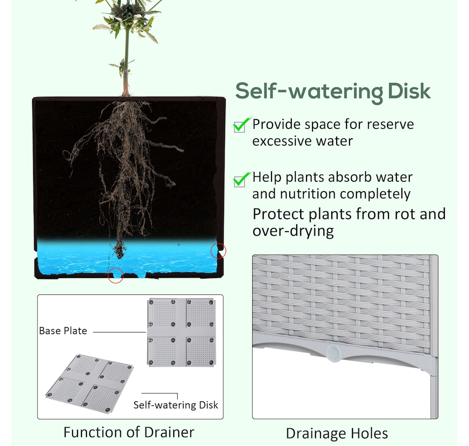 Image 976235_ALTMORE5.jpg, Product 976-235 / Price $49.99, Outsunny 2 Piece Raised Garden Bed PP Raised Flower Bed Light Grey from Outsunny on TSC.ca's Home & Garden department