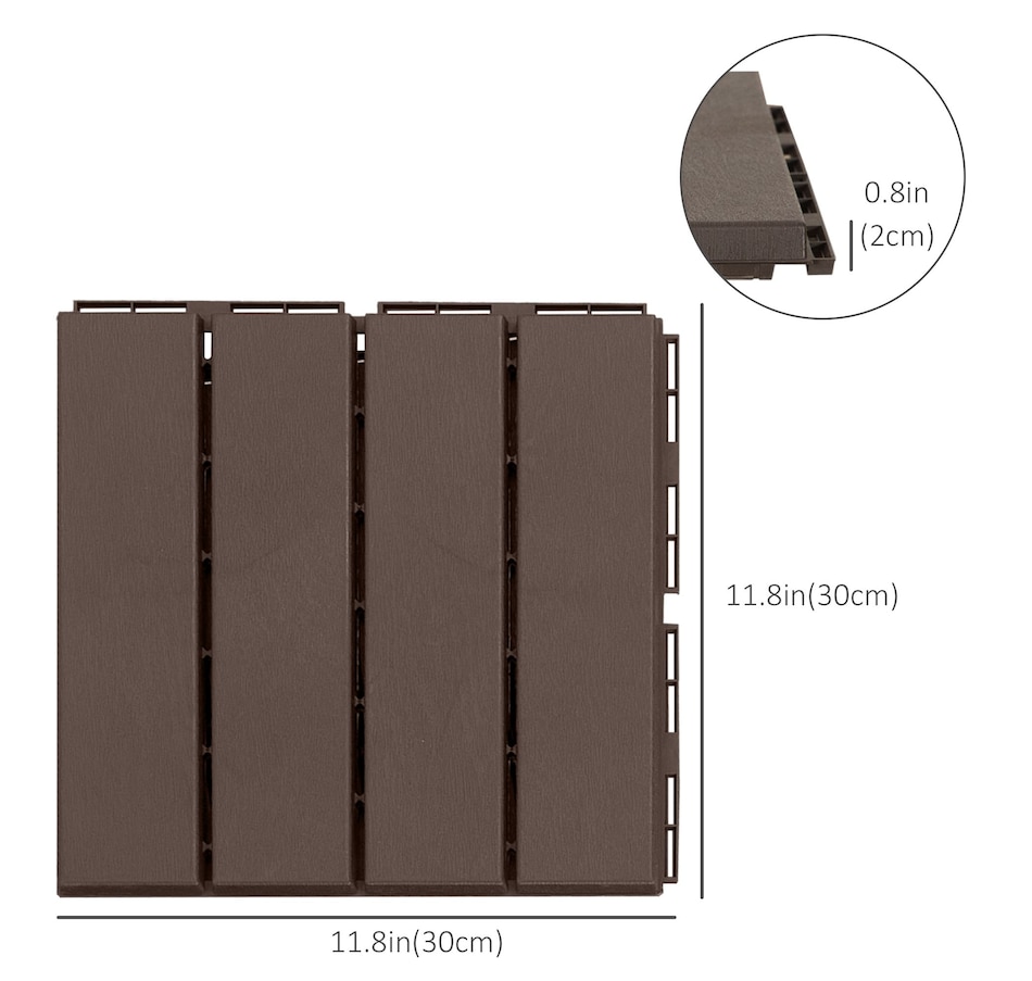Image 976238_ALTMORE2.jpg, Product 976-238 / Price $44.99, Outsunny Interlocking Deck Tiles PP Outdoor Flooring Set of 9, Brown from Outsunny on TSC.ca's department