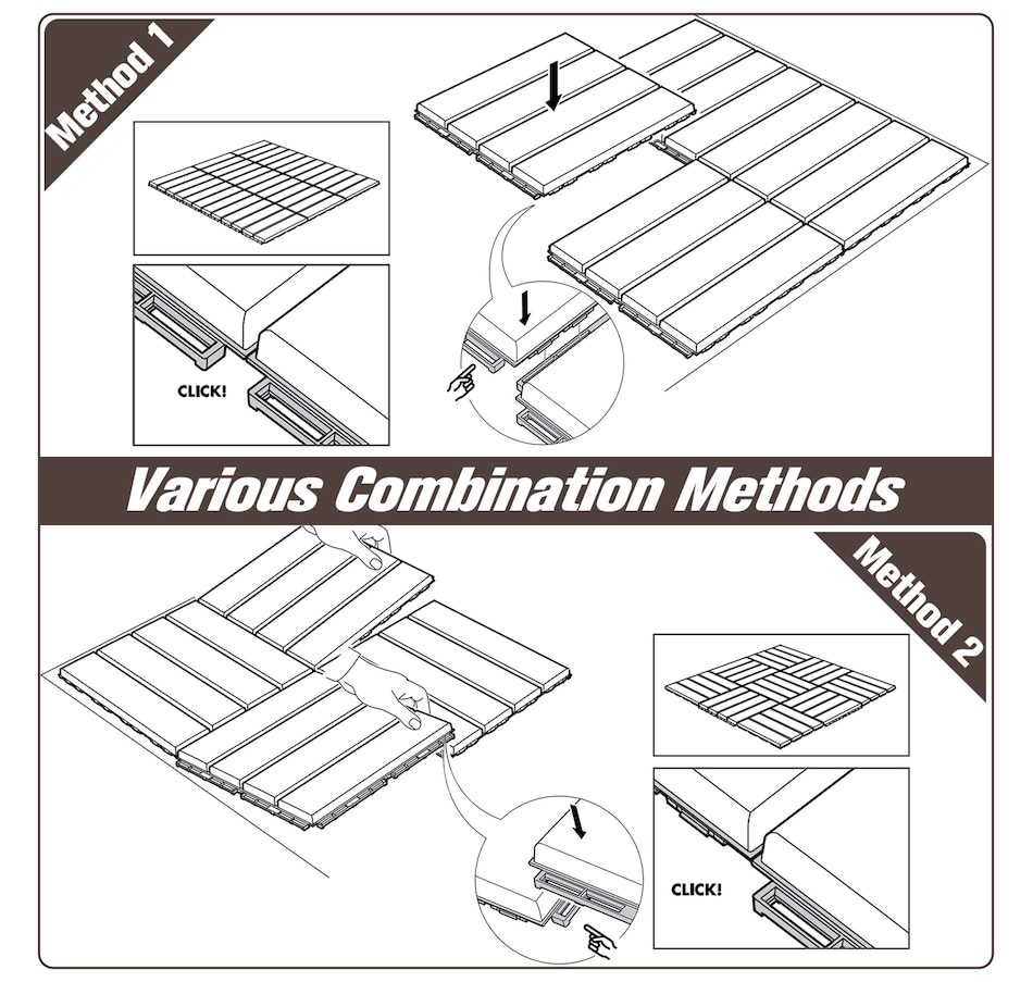 Image 976238_ALTMORE5.jpg, Product 976-238 / Price $44.99, Outsunny Interlocking Deck Tiles PP Outdoor Flooring Set of 9, Brown from Outsunny on TSC.ca's department
