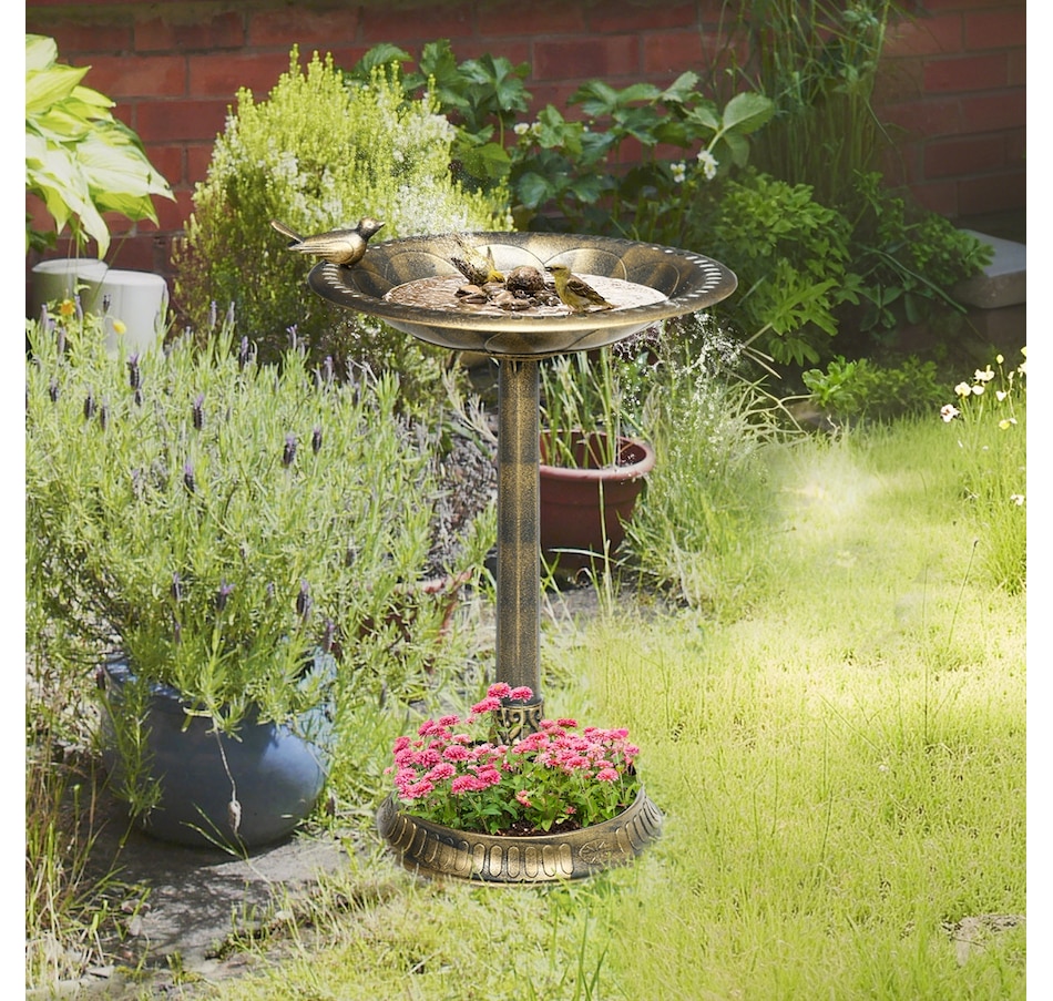 Image 976254_ALTMORE1.jpg, Product 976-254 / Price $49.99, Outsunny Bird Bath for Outdoors, Birdbath with Bird Decoration, Bronze from Outsunny on TSC.ca's Home & Garden department