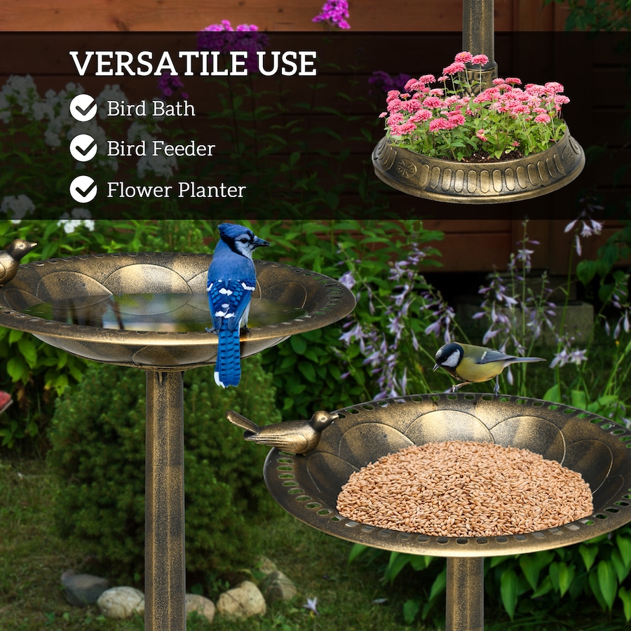 Image 976254_ALTMORE3.jpg, Product 976-254 / Price $56.99, Outsunny Bird Bath for Outdoors, Birdbath with Bird Decoration, Bronze from Outsunny on TSC.ca's Home & Garden department