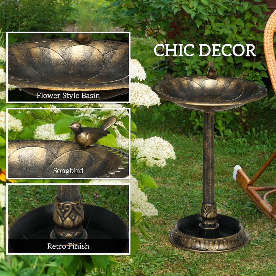 Image 976254_ALTMORE4.jpg, Product 976-254 / Price $56.99, Outsunny Bird Bath for Outdoors, Birdbath with Bird Decoration, Bronze from Outsunny on TSC.ca's Home & Garden department
