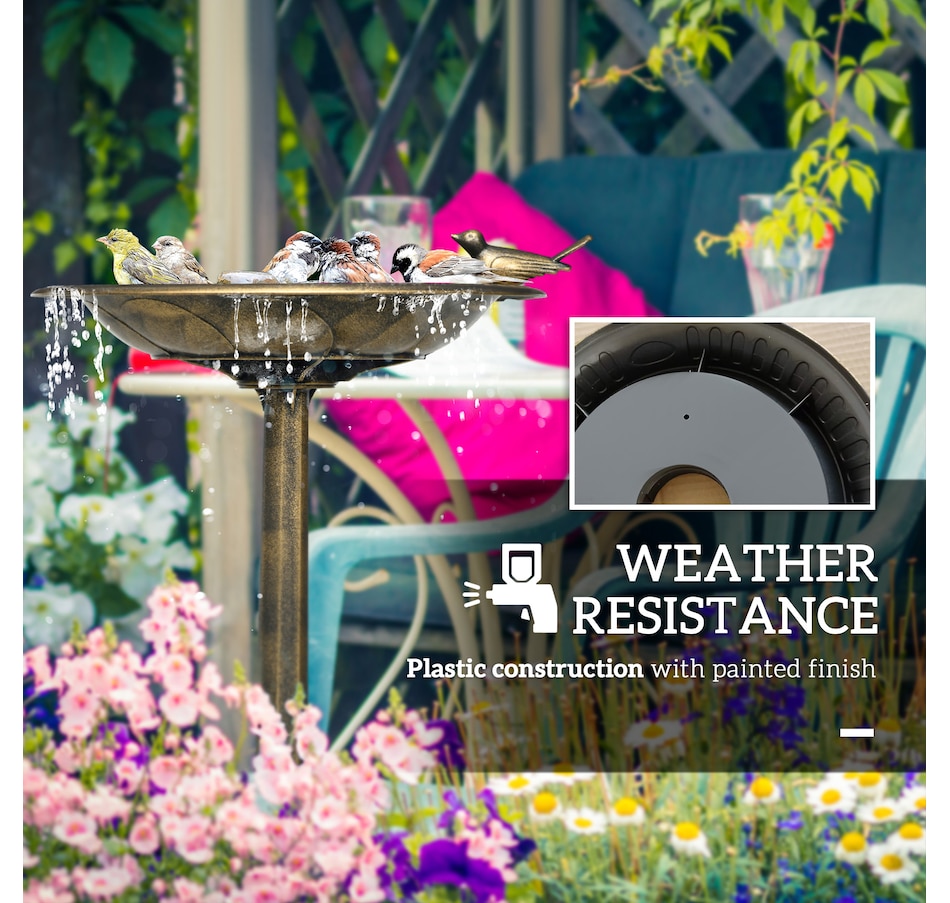 Image 976254_ALTMORE5.jpg, Product 976-254 / Price $49.99, Outsunny Bird Bath for Outdoors, Birdbath with Bird Decoration, Bronze from Outsunny on TSC.ca's Home & Garden department