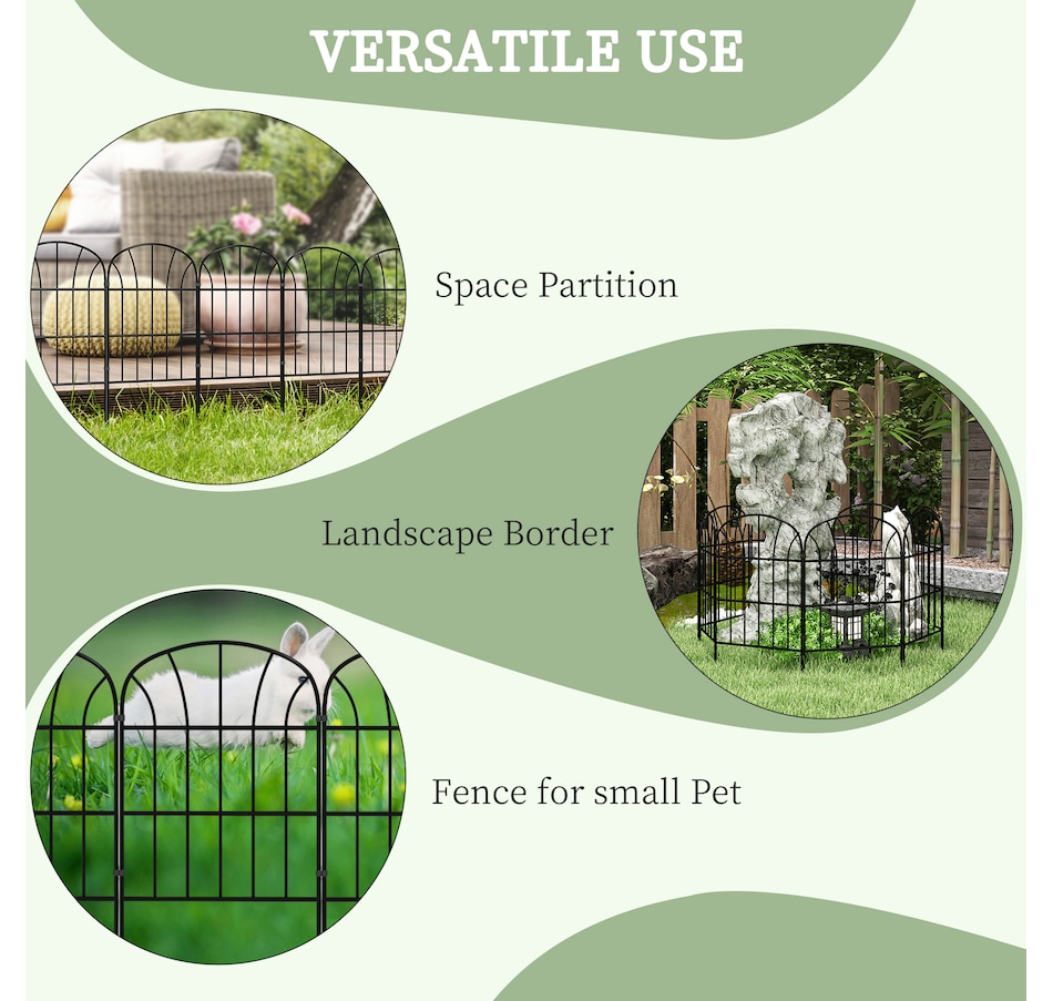 Image 976258_ALTMORE5.jpg, Product 976-258 / Price $66.99, Outsunny 8.7' Garden Fence Metal Border Flower Edging Fencing, Pack of 8 from Outsunny on TSC.ca's department