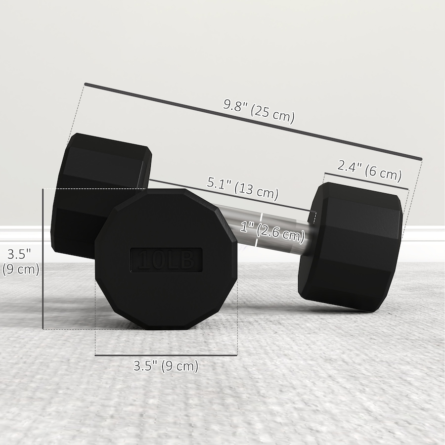 Image 976435_ALTMORE2.jpg, Product 976-435 / Price $34.99, Soozier Weights Dumbbells Set with Non-Slip Grip for Home Gym, 2 x 10lbs from Soozier on TSC.ca's Health & Fitness department