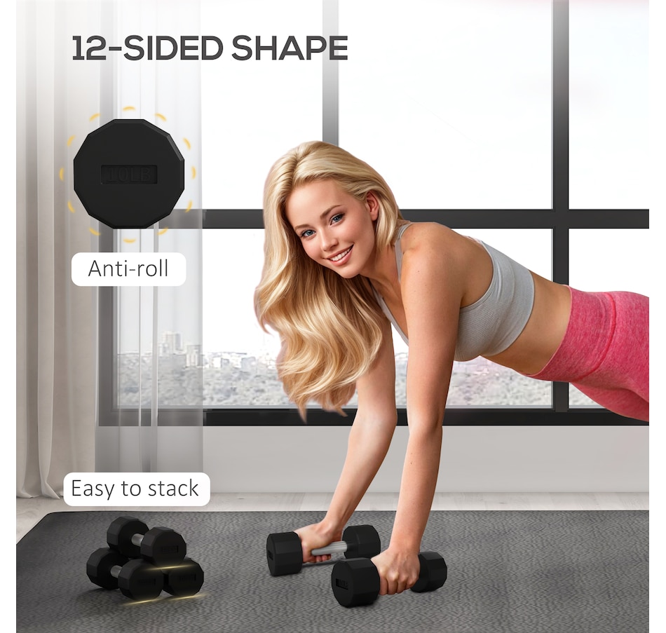 Image 976435_ALTMORE3.jpg, Product 976-435 / Price $32.99, Soozier Weights Dumbbells Set with Non-Slip Grip for Home Gym, 2 x 10lbs from Soozier on TSC.ca's Health & Fitness department