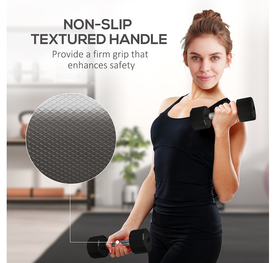 Image 976435_ALTMORE5.jpg, Product 976-435 / Price $32.99, Soozier Weights Dumbbells Set with Non-Slip Grip for Home Gym, 2 x 10lbs from Soozier on TSC.ca's Health & Fitness department