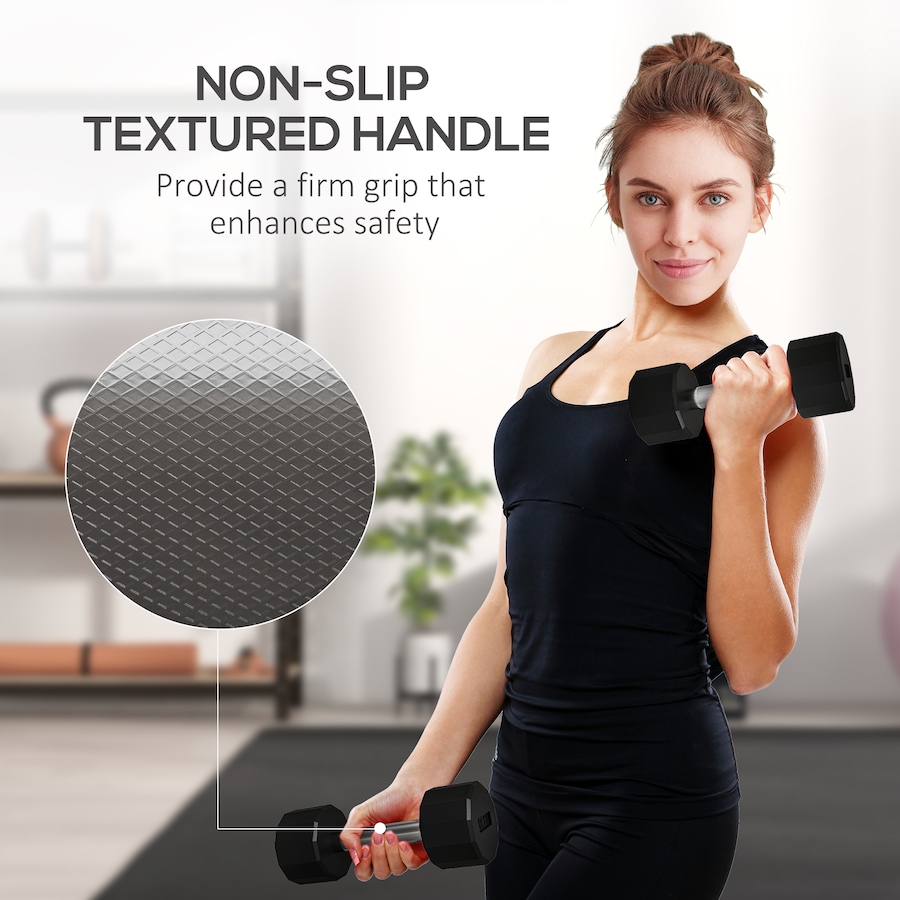 Image 976435_ALTMORE5.jpg, Product 976-435 / Price $34.99, Soozier Weights Dumbbells Set with Non-Slip Grip for Home Gym, 2 x 10lbs from Soozier on TSC.ca's Health & Fitness department