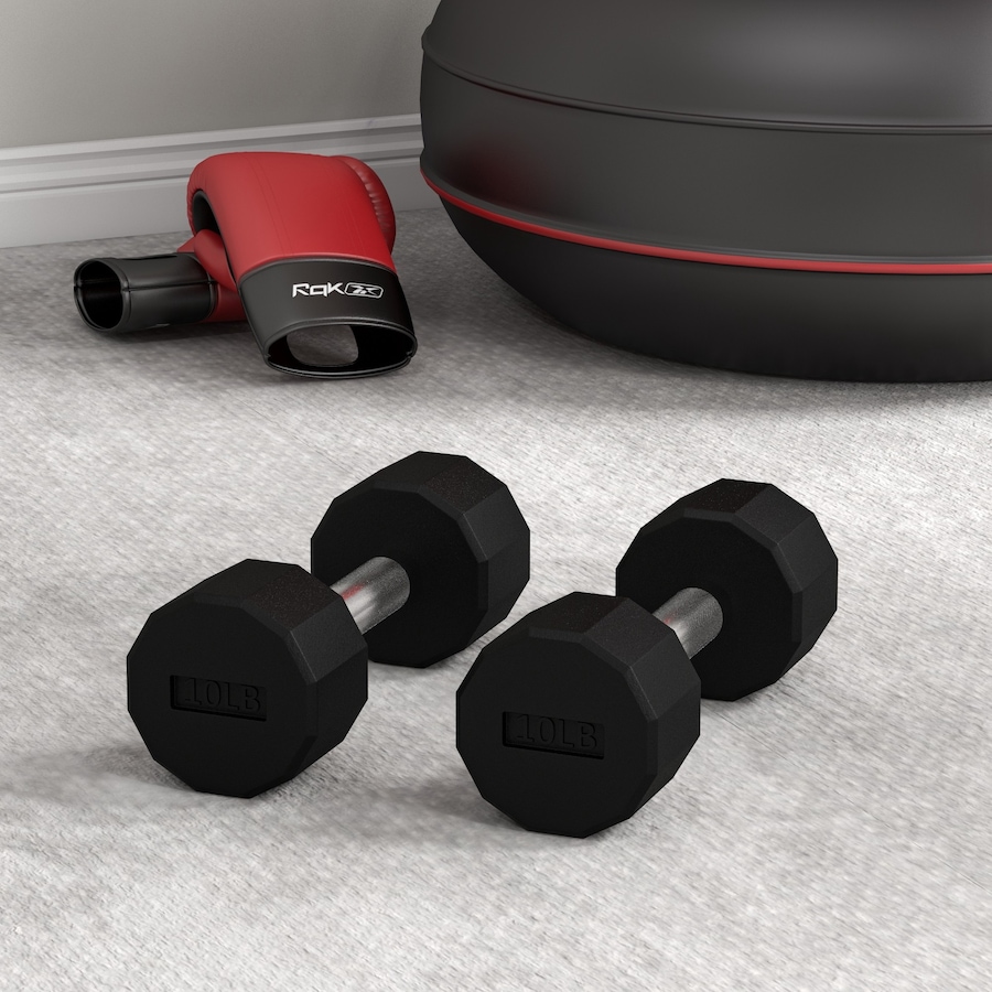 Image 976435_ALTMORE8.jpg, Product 976-435 / Price $34.99, Soozier Weights Dumbbells Set with Non-Slip Grip for Home Gym, 2 x 10lbs from Soozier on TSC.ca's Health & Fitness department