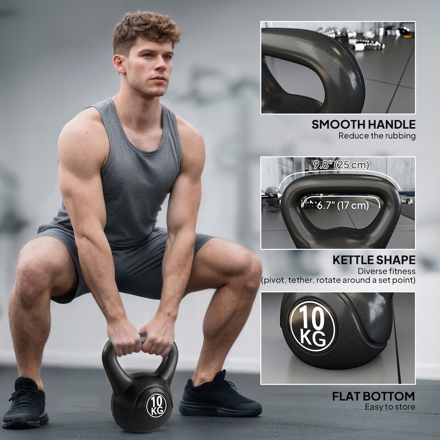 Image 976436_ALTMORE5.jpg, Product 976-436 / Price $38.99, Soozier 22lb Fitness Kettlebell, Plastic Exercise Weight with Sand from Soozier on TSC.ca's Health & Fitness department