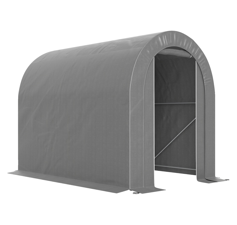 Image 976441.jpg, Product 976-441 / Price $160.99, Outsunny 5' x 8' Outdoor Storage Shed, Galvanised Steel Portable Bike Shed from Outsunny on TSC.ca's Home & Garden department