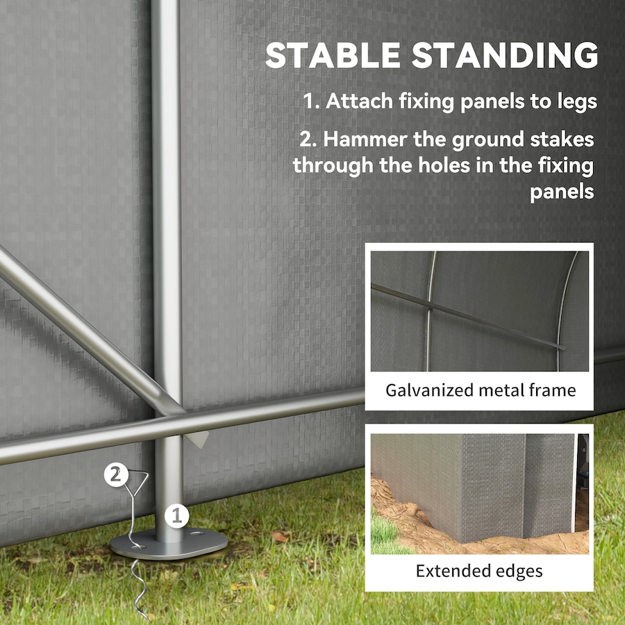 Image 976441_ALTMORE4.jpg, Product 976-441 / Price $169.99, Outsunny 5' x 8' Outdoor Storage Shed, Galvanised Steel Portable Bike Shed from Outsunny on TSC.ca's Home & Garden department