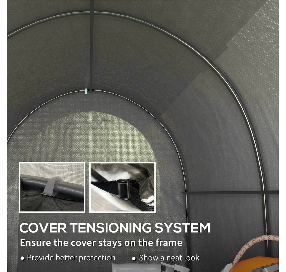 Image 976441_ALTMORE6.jpg, Product 976-441 / Price $160.99, Outsunny 5' x 8' Outdoor Storage Shed, Galvanised Steel Portable Bike Shed from Outsunny on TSC.ca's Home & Garden department