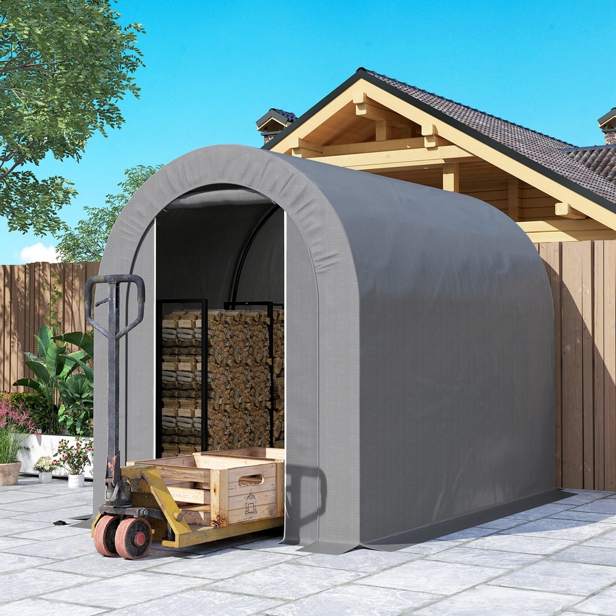 Image 976441_ALTMORE8.jpg, Product 976-441 / Price $169.99, Outsunny 5' x 8' Outdoor Storage Shed, Galvanised Steel Portable Bike Shed from Outsunny on TSC.ca's Home & Garden department