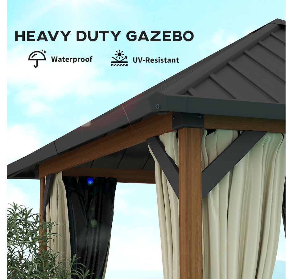 Image 976444_ALTMORE3.jpg, Product 976-444 / Price $939.99, Outsunny 10' x 10' Hardtop Gazebo with Steel Roof, Netting and Curtains from Outsunny on TSC.ca's Home & Garden department