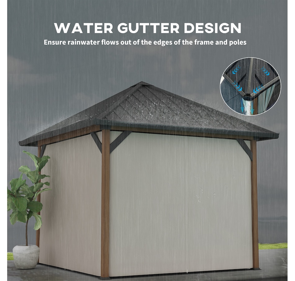 Image 976444_ALTMORE4.jpg, Product 976-444 / Price $939.99, Outsunny 10' x 10' Hardtop Gazebo with Steel Roof, Netting and Curtains from Outsunny on TSC.ca's Home & Garden department