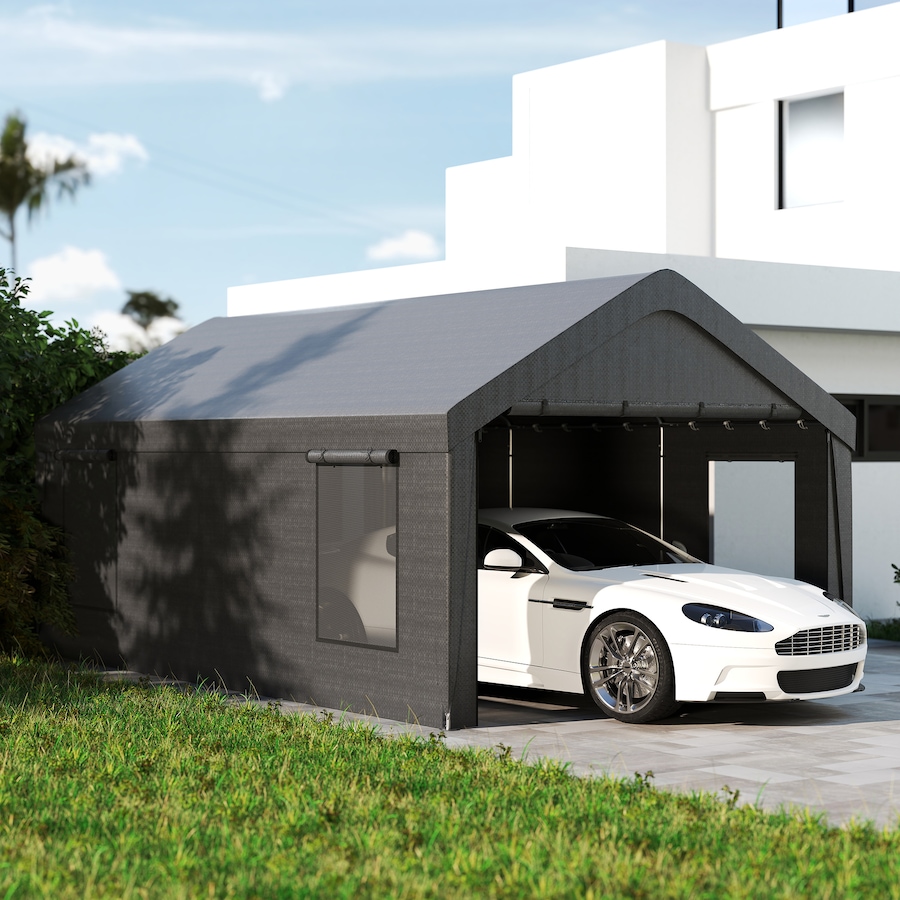 Image 976445_ALTMORE1.jpg, Product 976-445 / Price $329.99, Outsunny Carport, 12 x 20ft Portable Garage, Dark Grey from Outsunny on TSC.ca's Home & Garden department