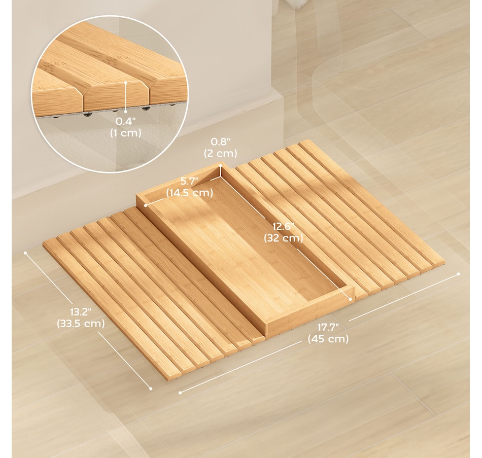 Image 976446_ALTMORE2.jpg, Product 976-446 / Price $37.99, HOMCOM Foldable Sofa Armrest Tray, Bamboo Couch Arm Tray for Drinks Natural from HOMCOM on TSC.ca's Home & Garden department