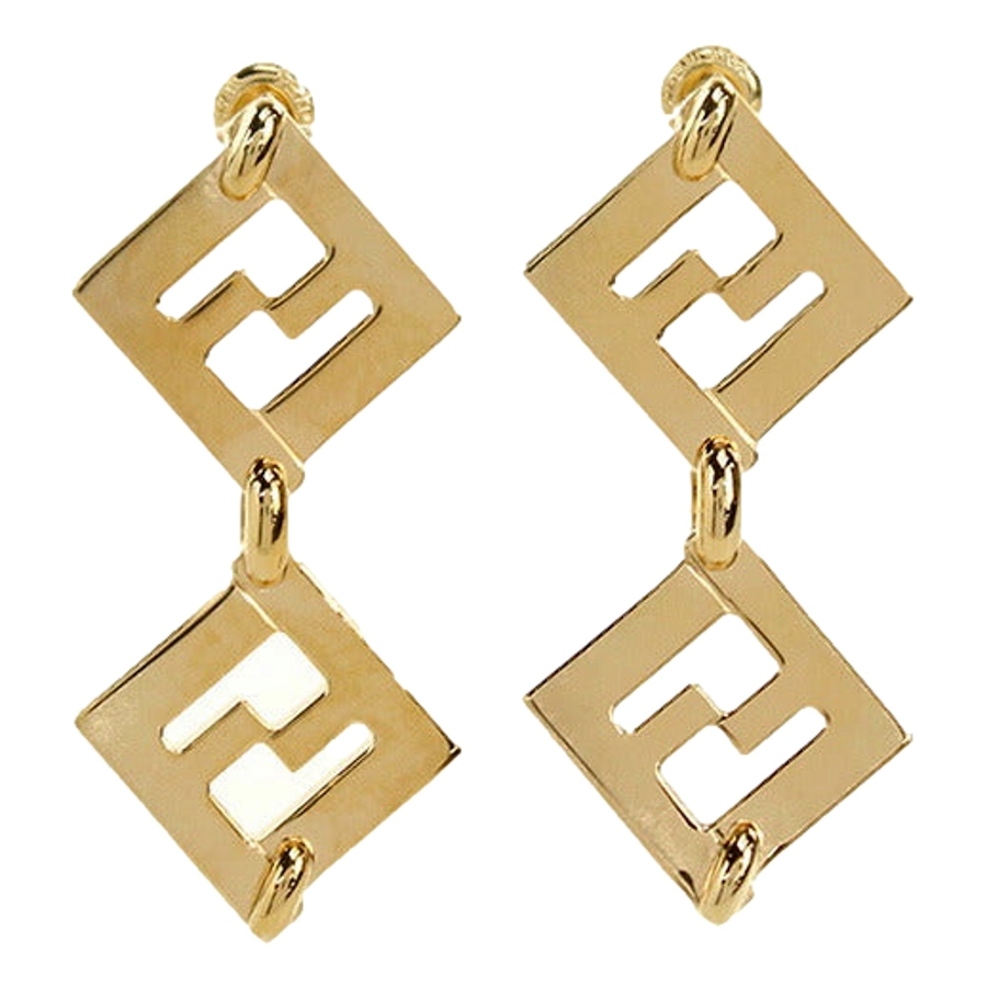 Image 976455.jpg, Product 976-455 / Price $930.00, Fendi Forever FF Gold Tone Metal Dangle Stud Earrings from Fendi on TSC.ca's Fashion department