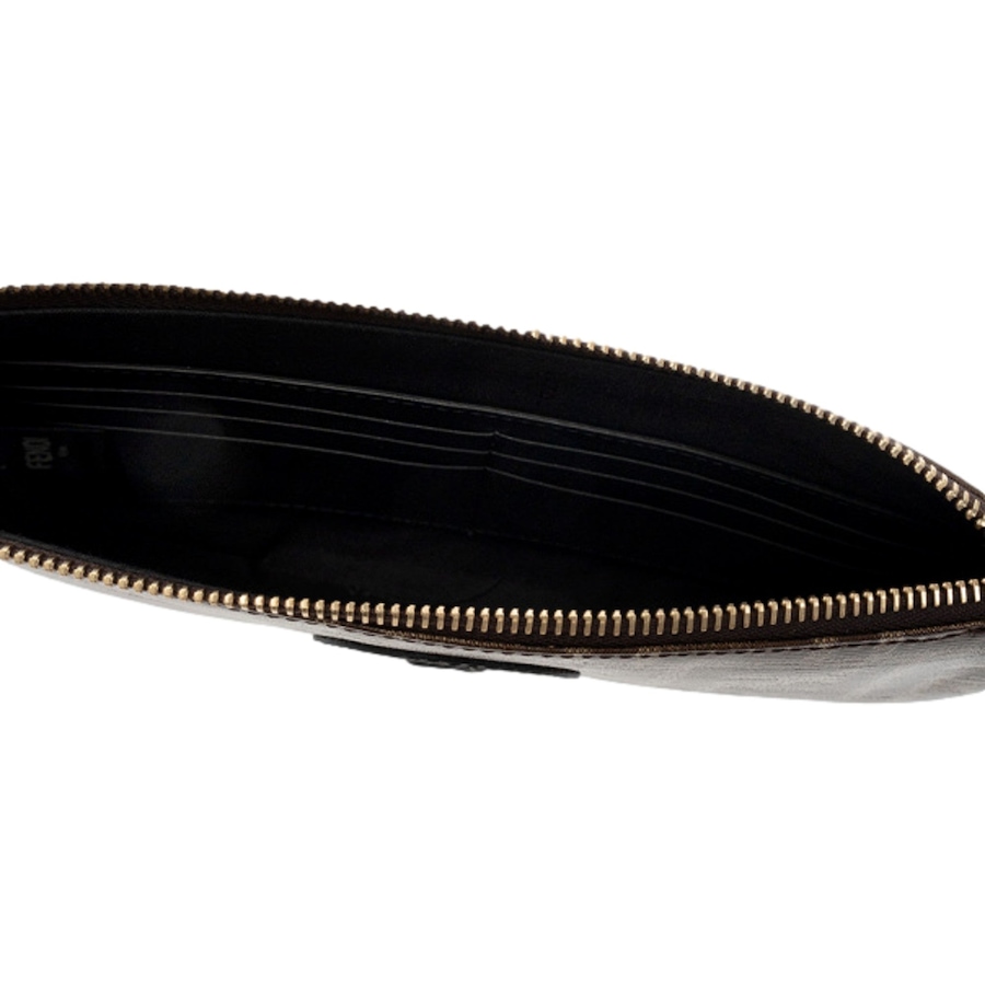 Image 976457_ALTMORE15.jpg, Product 976-457 / Price $1,034.00, Fendi FF Zucca Brown Coated Canvas Flat Zipper Pouch Clutch from Fendi on TSC.ca's Fashion department